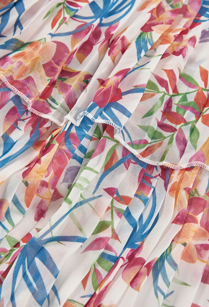 Vestido estampado folhas