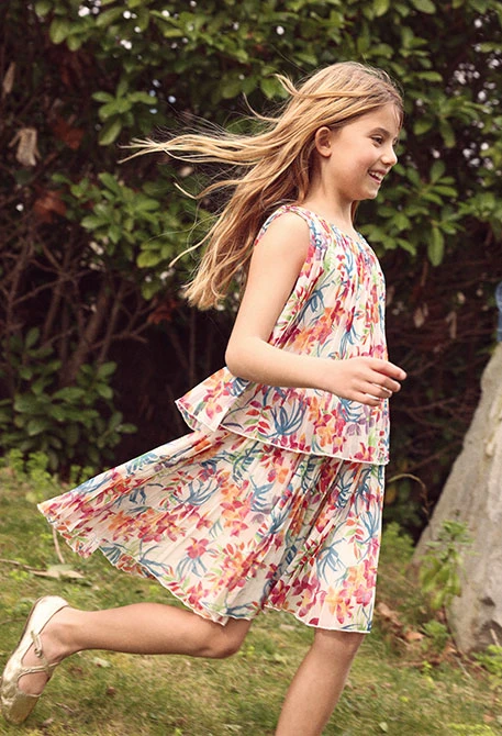 Bedrucktes Kleid mit Blättern