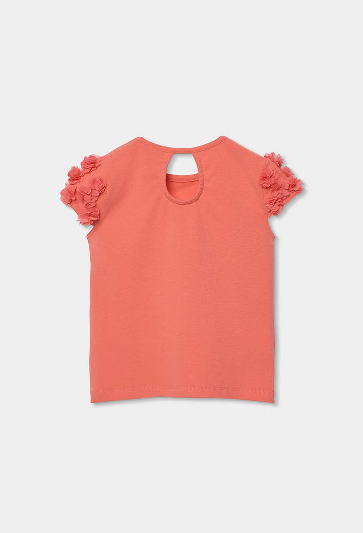 Mädchen T-Shirt aus Baumwolle in Erdbeerfarbe