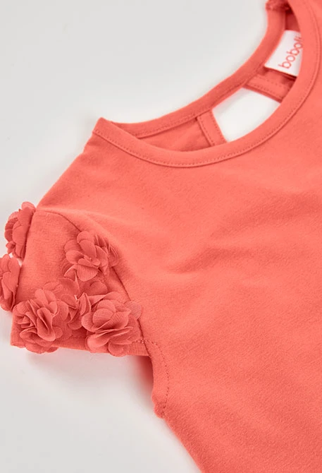 Mädchen T-Shirt aus Baumwolle in Erdbeerfarbe