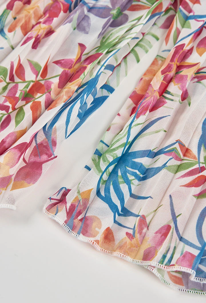 Girl?s flared printed leaf trousers