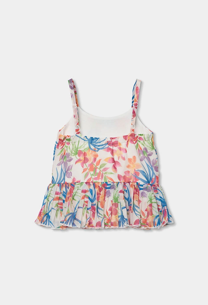 Blusa bambina stampata foglia