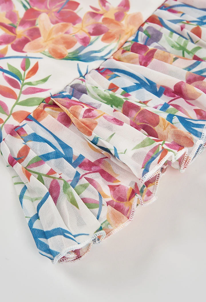 Blouse fille imprimé feuille