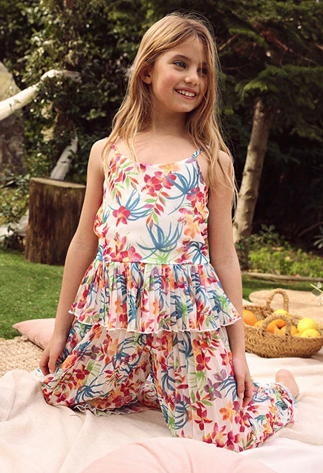 Blusa bambina stampata foglia