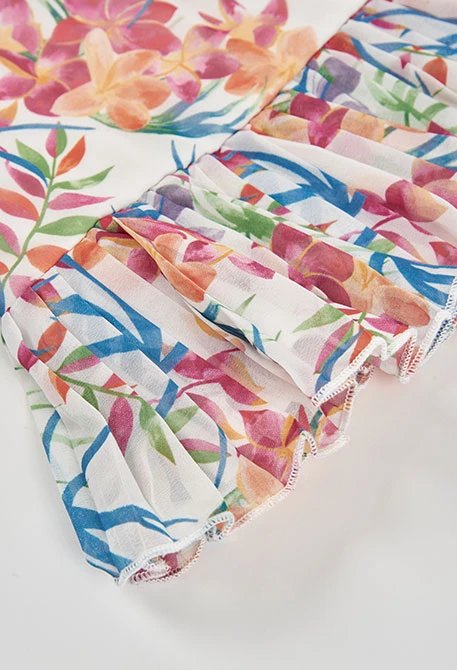 Blouse fille imprimé feuille