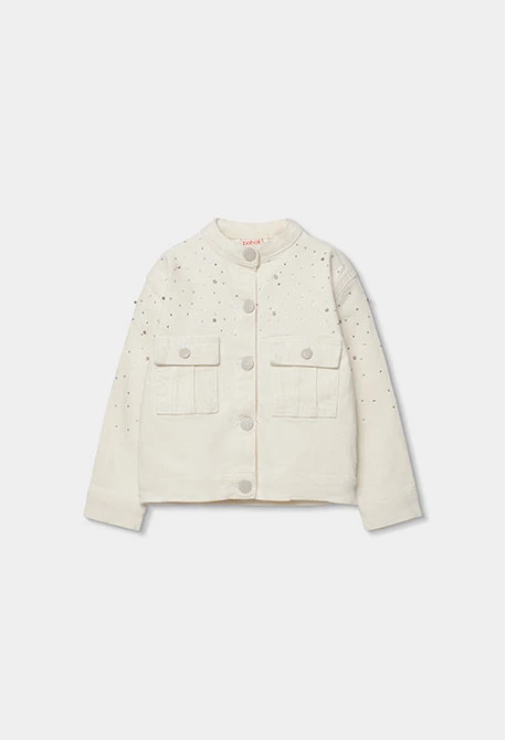 Giacca in twill per bambina con dettagli brillanti