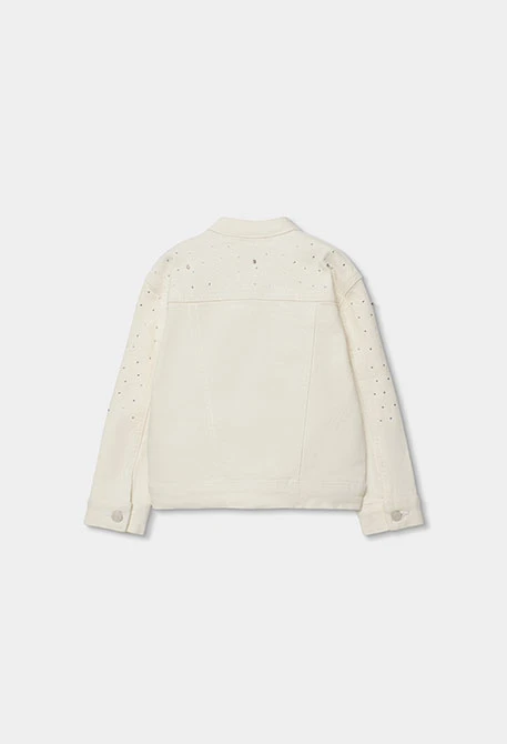Girl's twill jacket with shiny details