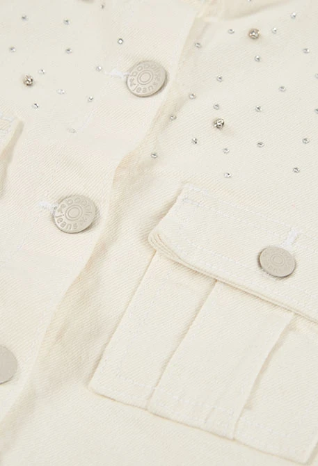 Giacca in twill per bambina con dettagli brillanti