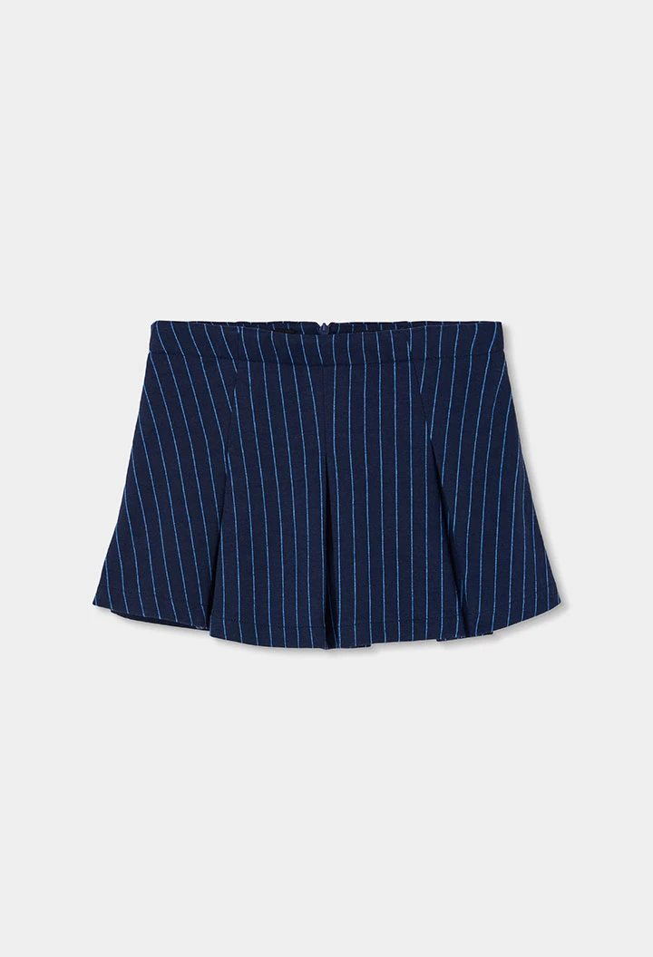 Jupe en maille rayée bleu marine