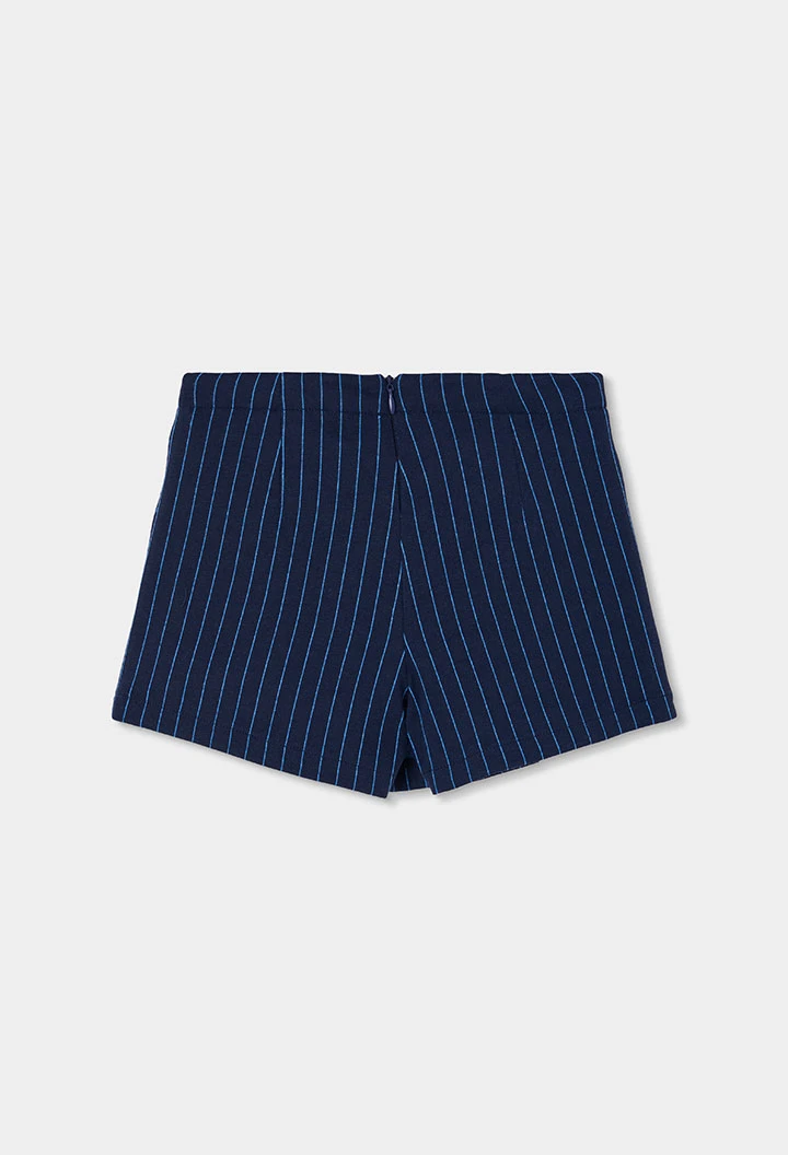 Jupe en maille rayée bleu marine