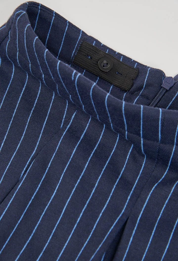 Jupe en maille rayée bleu marine