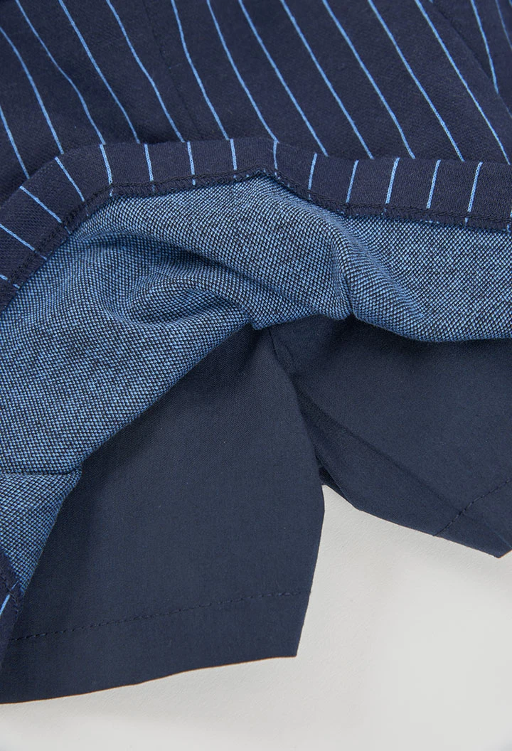 Jupe en maille rayée bleu marine