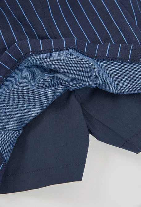 Jupe en maille rayée bleu marine