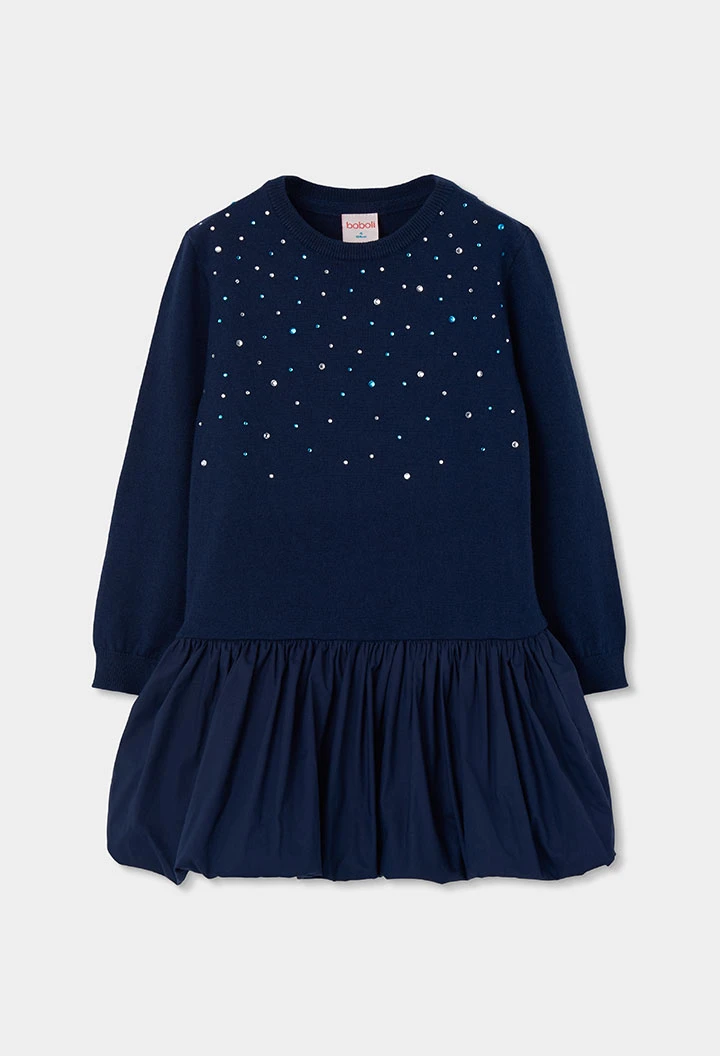 Vestit de punt blau marí amb lluentons