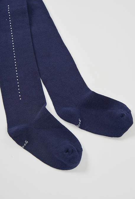 Collant azul-marinho com pérolas