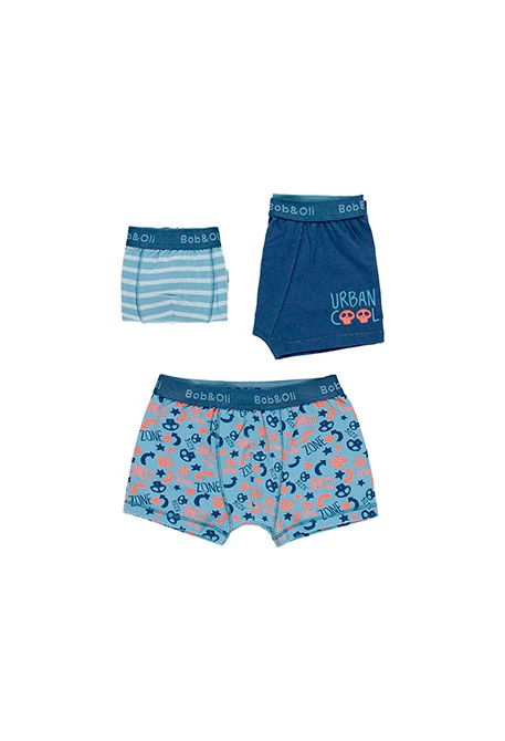 Pack de 3 boxers pour garçon - organique