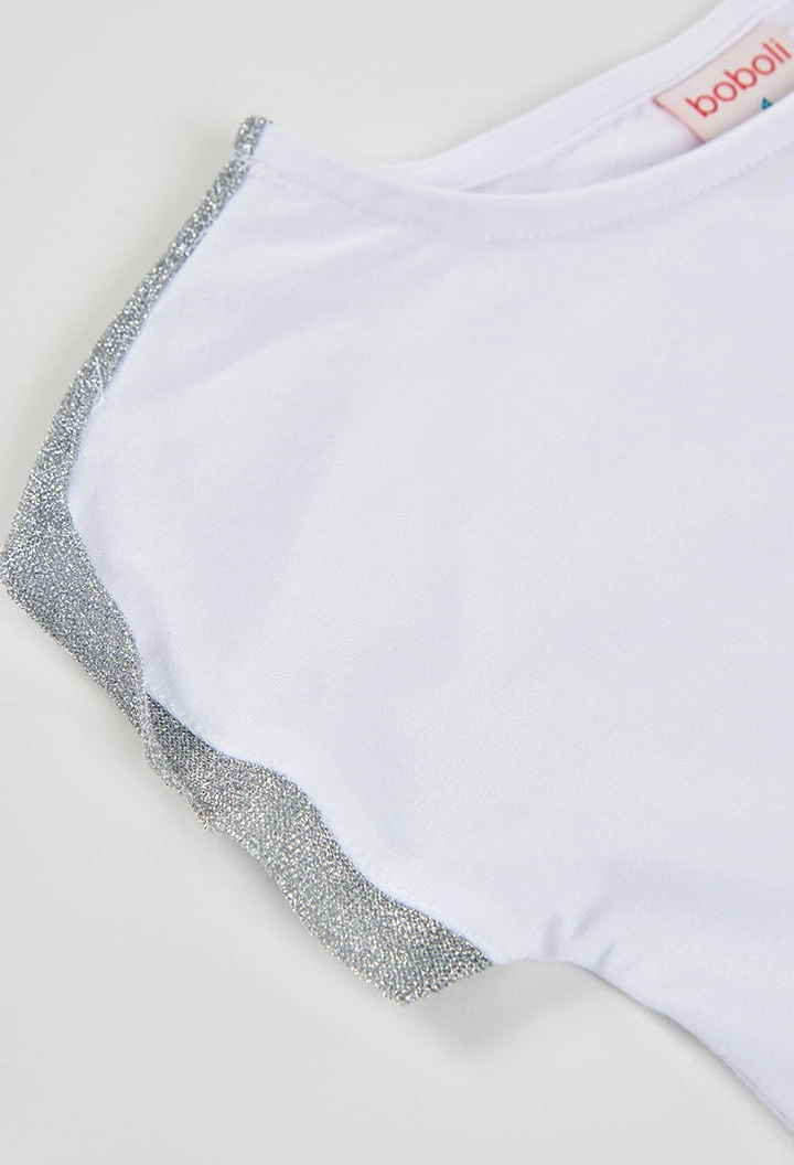 Camiseta niña algodón blanco