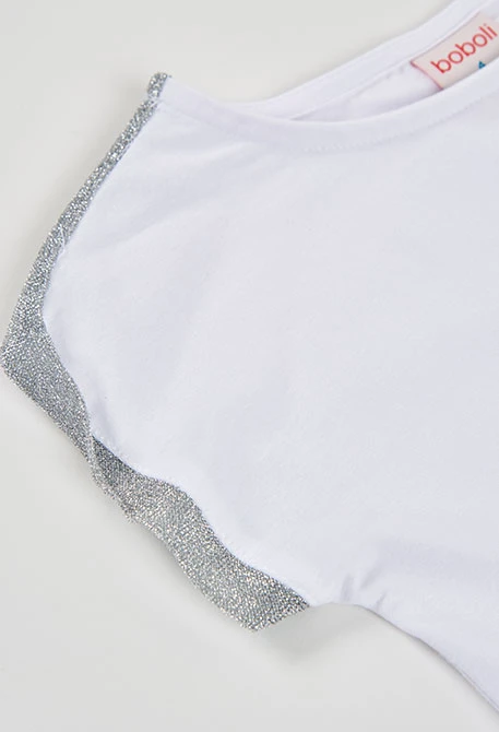Girl?s white cotton T-shirt