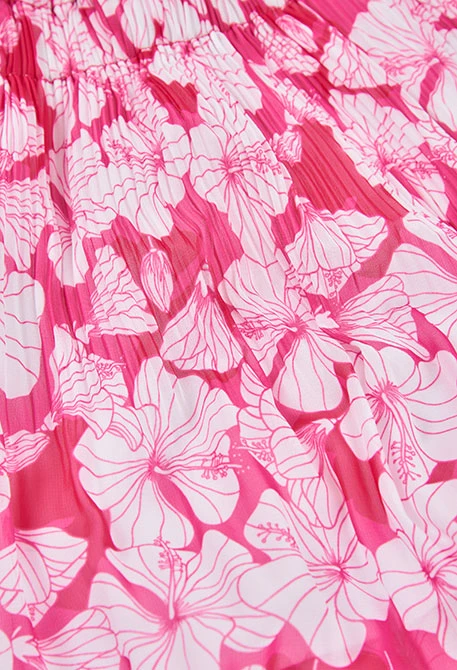 Saia estampada com flores.