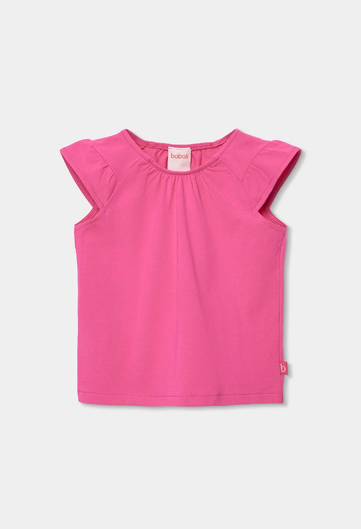 T-shirt fille couleur fraise