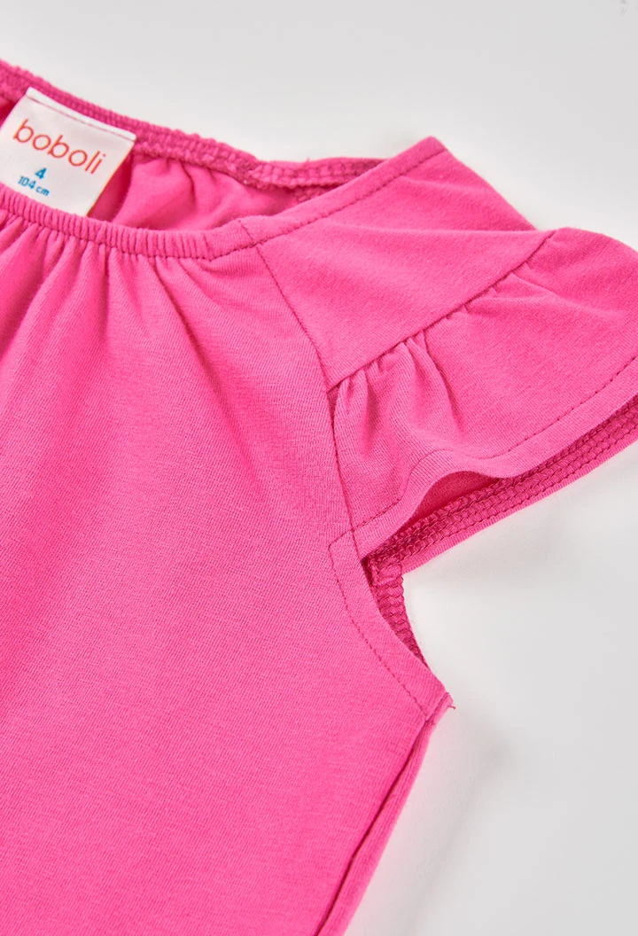 Camiseta niña color fresa