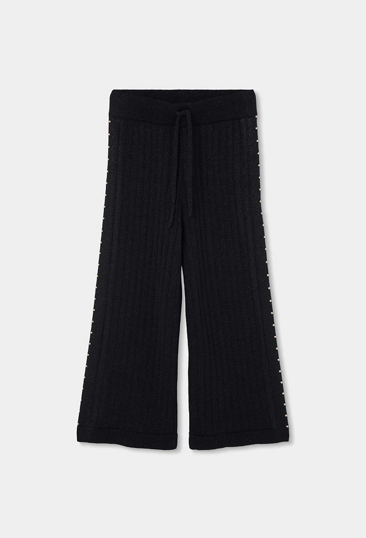 Pantalon fille noir avec clous