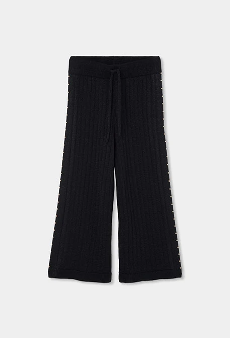 Pantalon fille noir avec clous