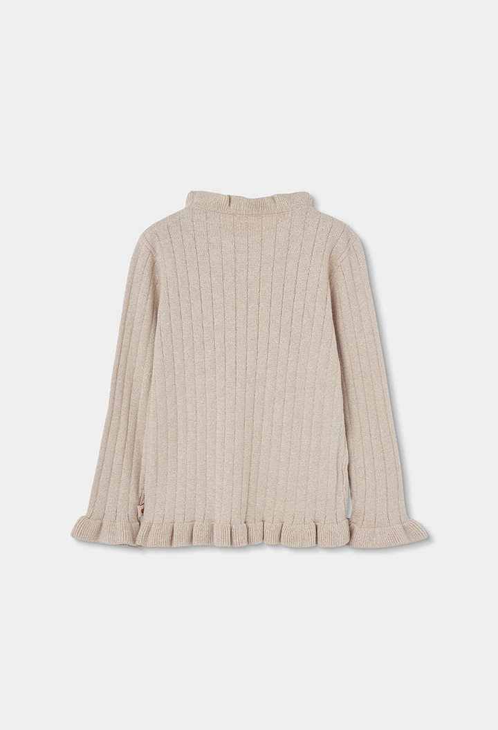 Pull fille écru avec strass