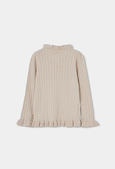 Pull fille écru avec strass