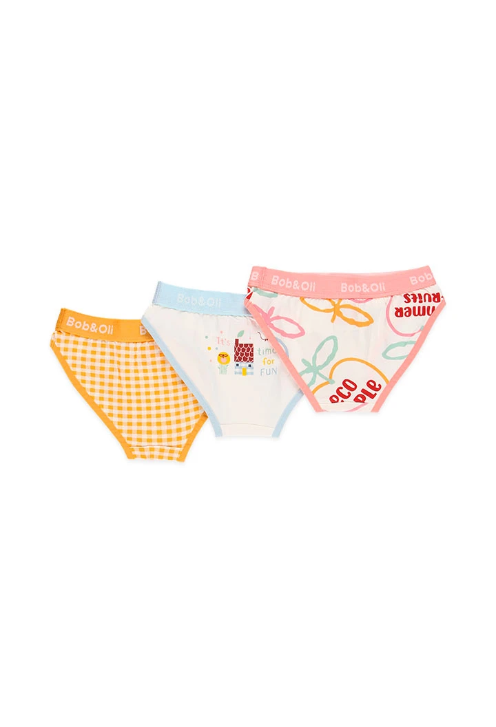 Pack 3 knickers for girl - organic