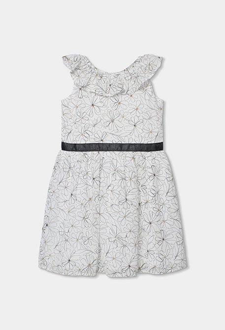 Bedrucktes weißes Kleid