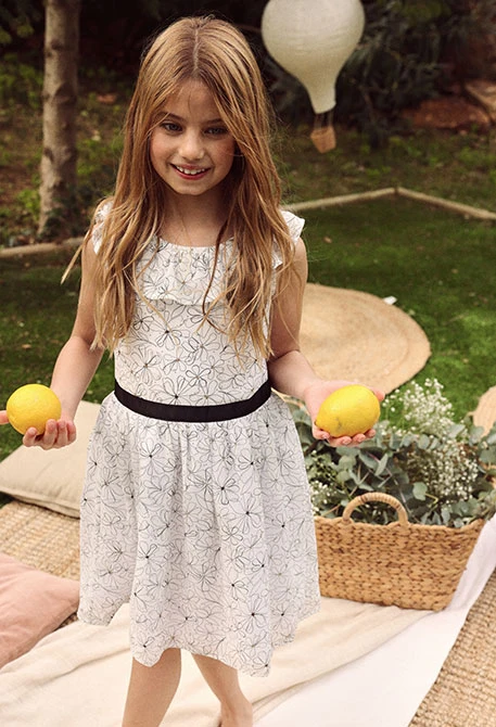 Vestido branco estampado