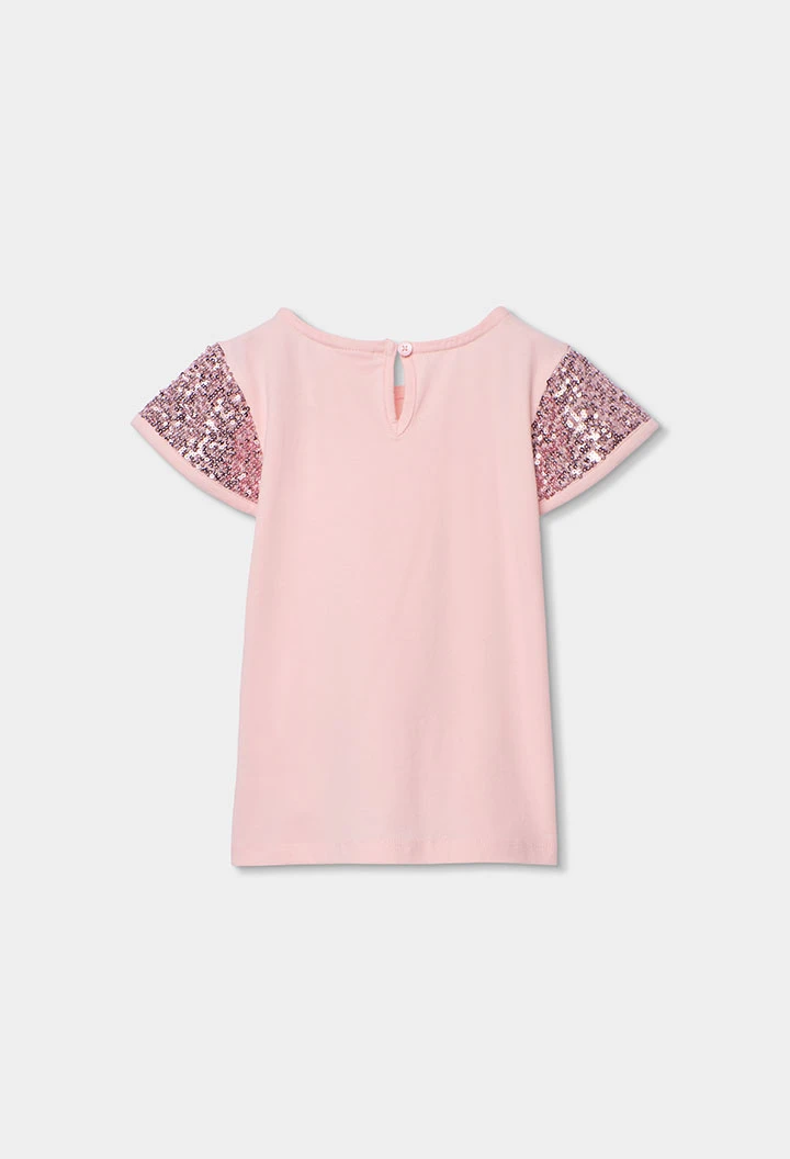 Pink cotton T-shirt for girl