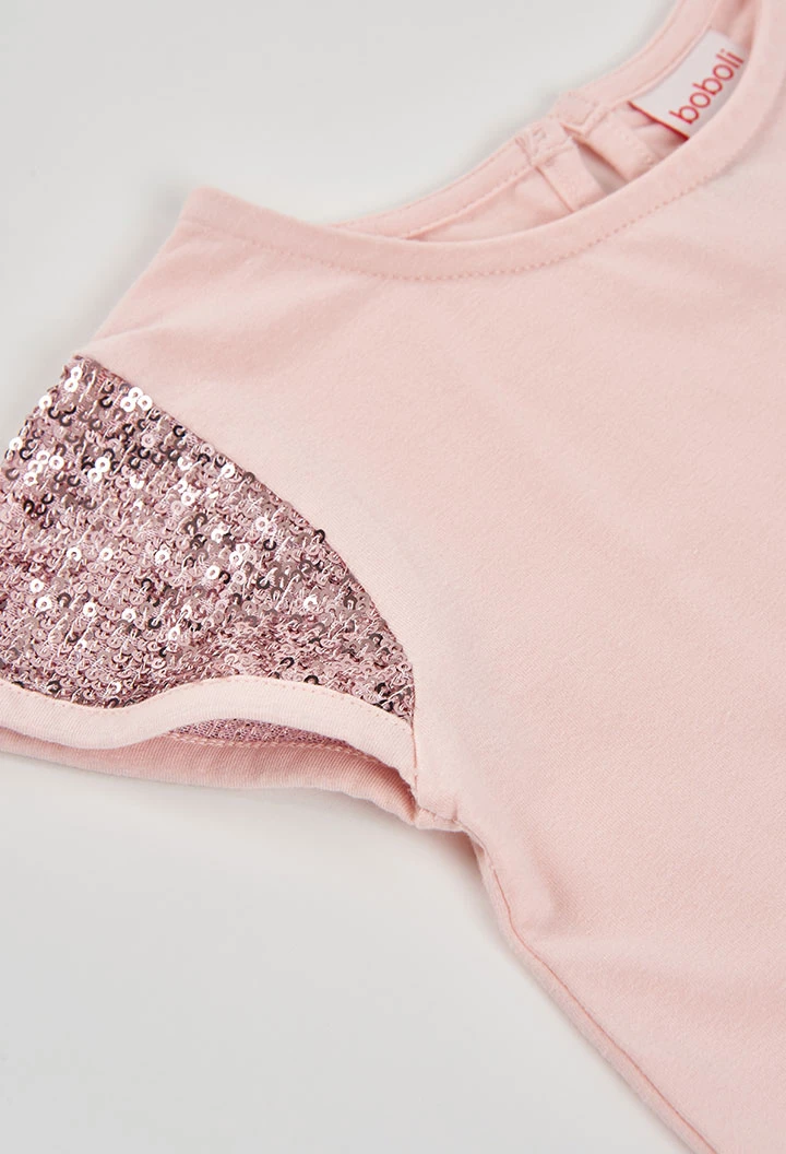 Pink cotton T-shirt for girl