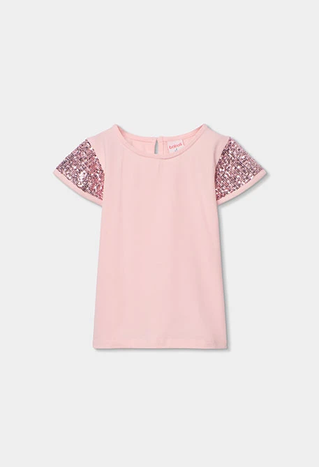 T-shirt en coton rose fille