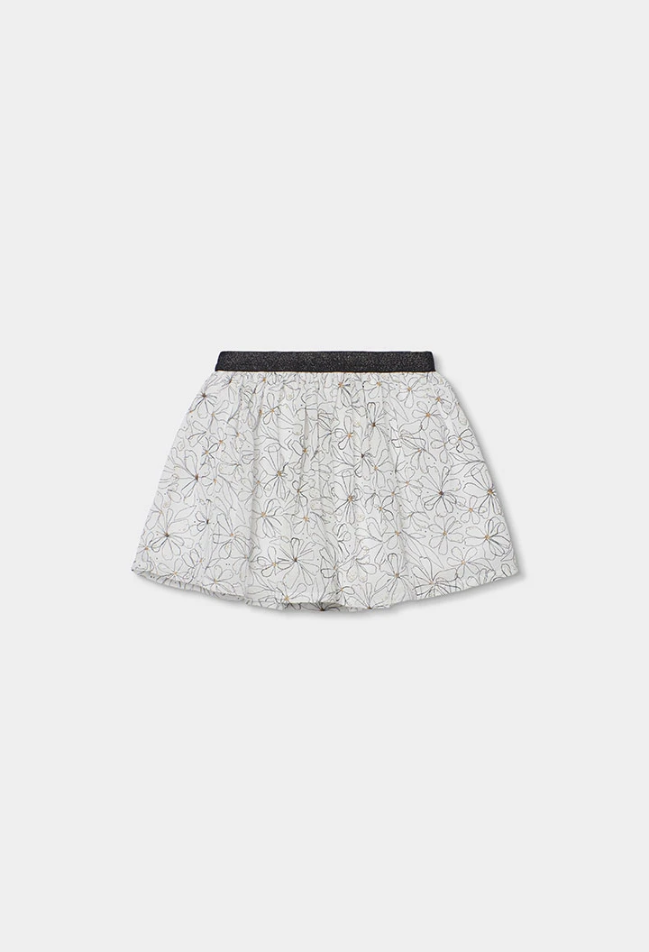 white printed skirt