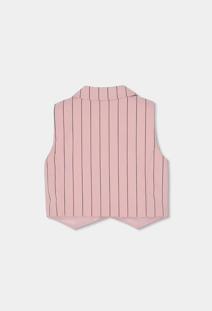 Gilet bambina cotone a righe