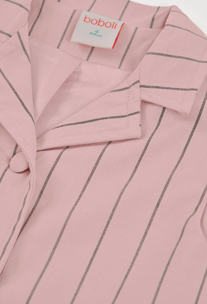 Gilet fille coton rayé