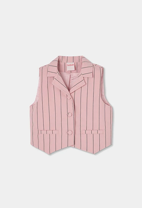 Gilet bambina cotone a righe