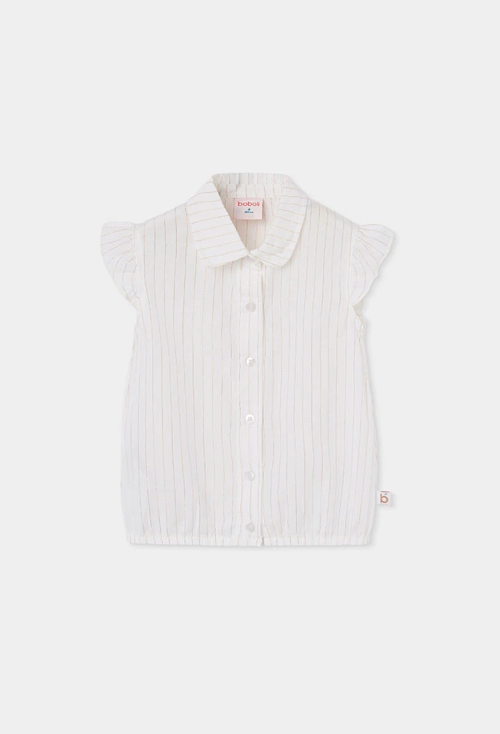 Camicia bambina bianca in cotone