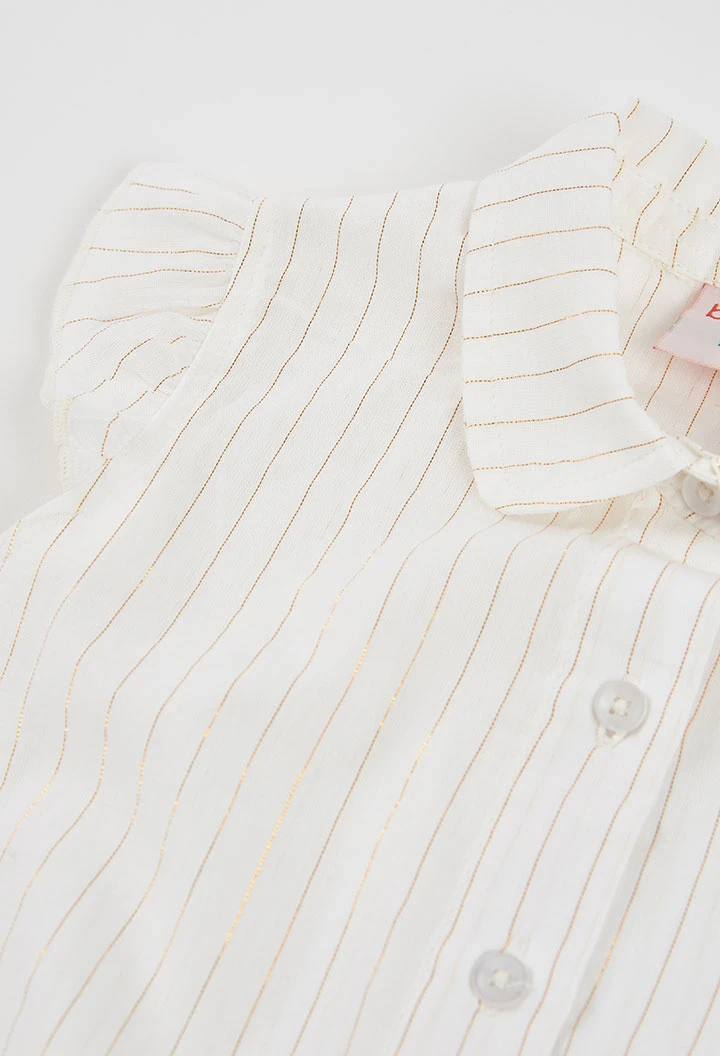 Chemise fille blanche en coton