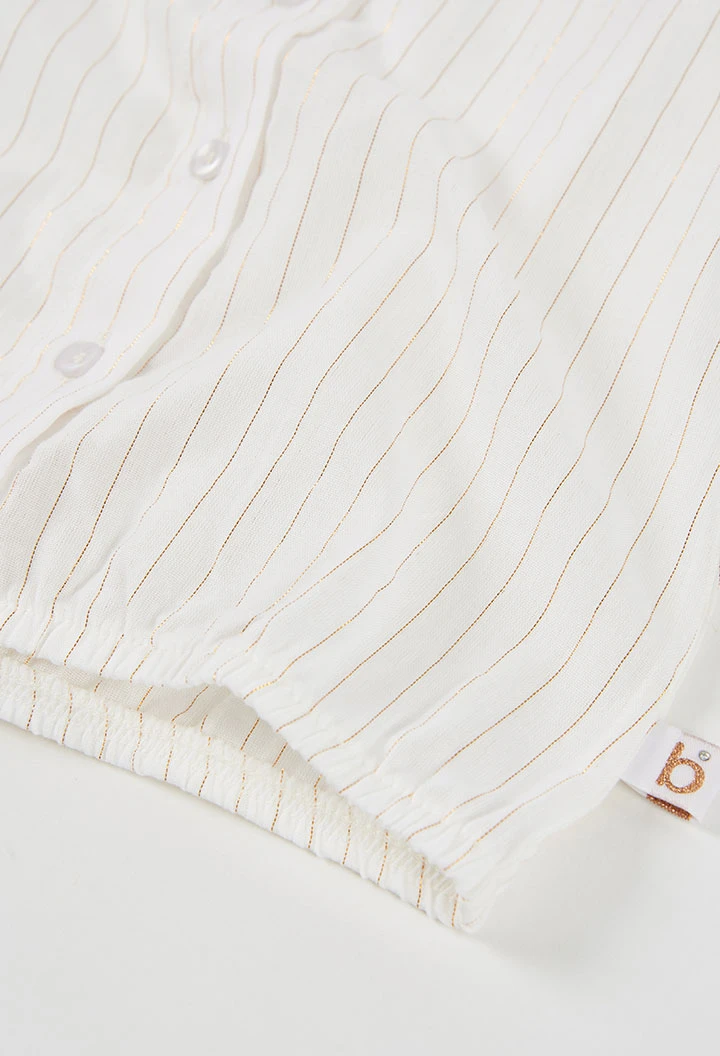 Camisa de menina branca em algodão