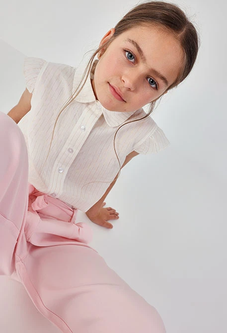Camicia bambina bianca in cotone