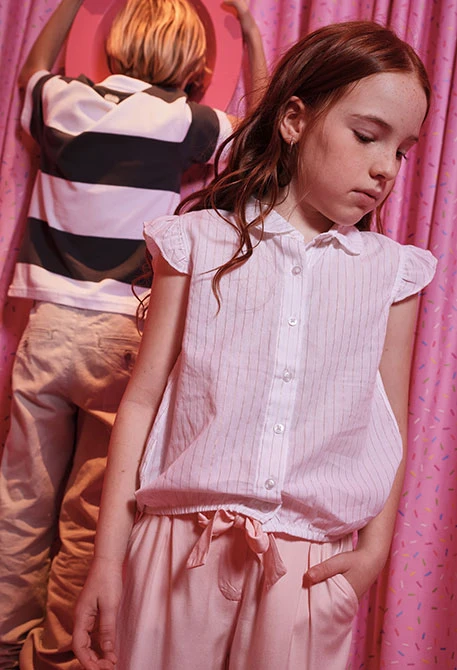 White cotton girl's shirt