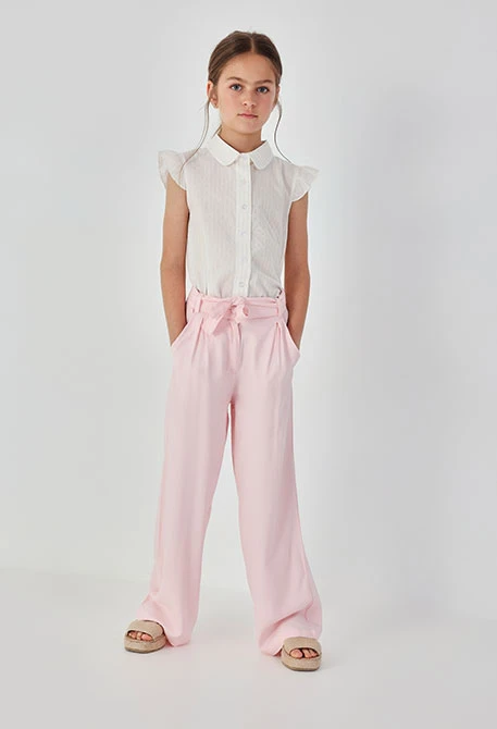 Calças para menina em rosa