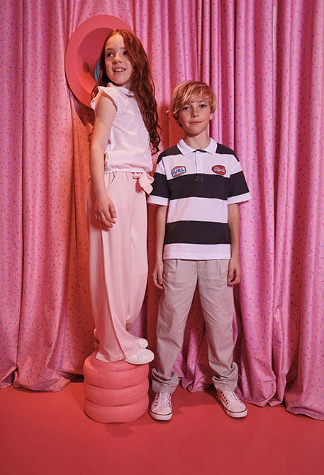 Girls? trousers in pink