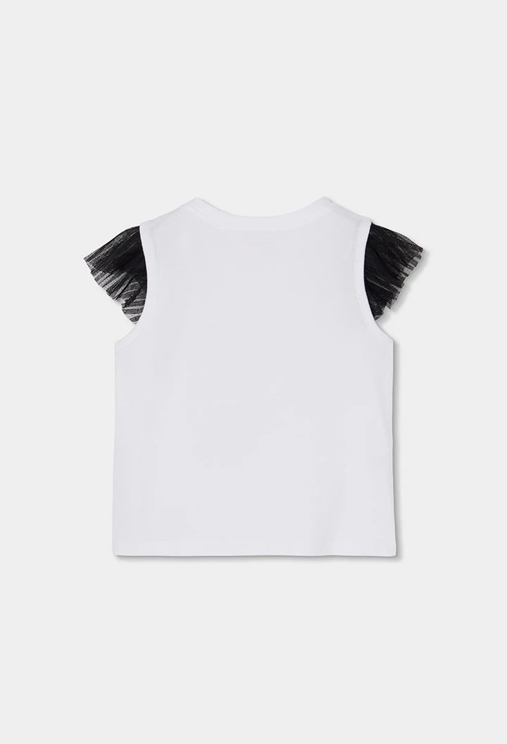 Maglietta bambina cotone bianco stampato