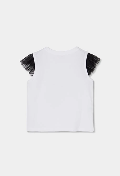 Camiseta niña algodón blanco estampado