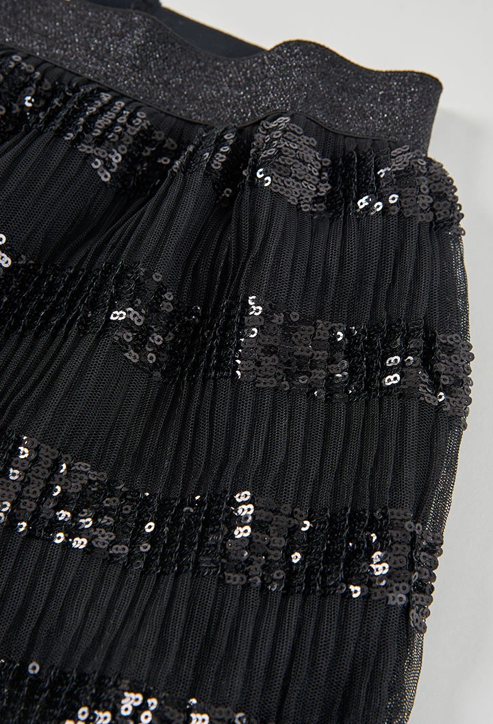 Gonna con paillettes nere