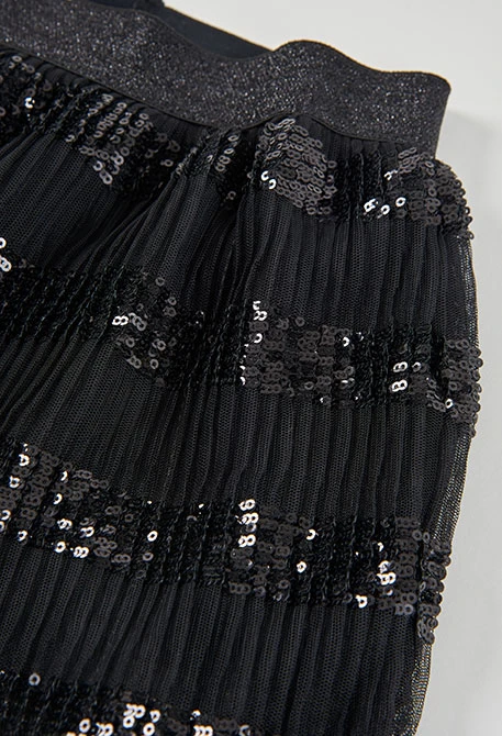 Black sequin skirt